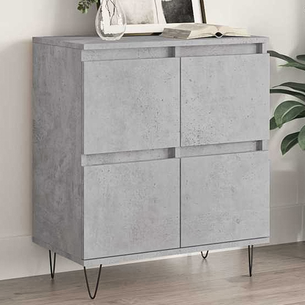 vidaXL 4 Door Concrete Grey Sideboard Image 1