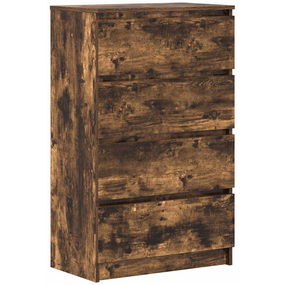 vidaXL 4 Door Smoked Oak Narrow Sideboard Image 2