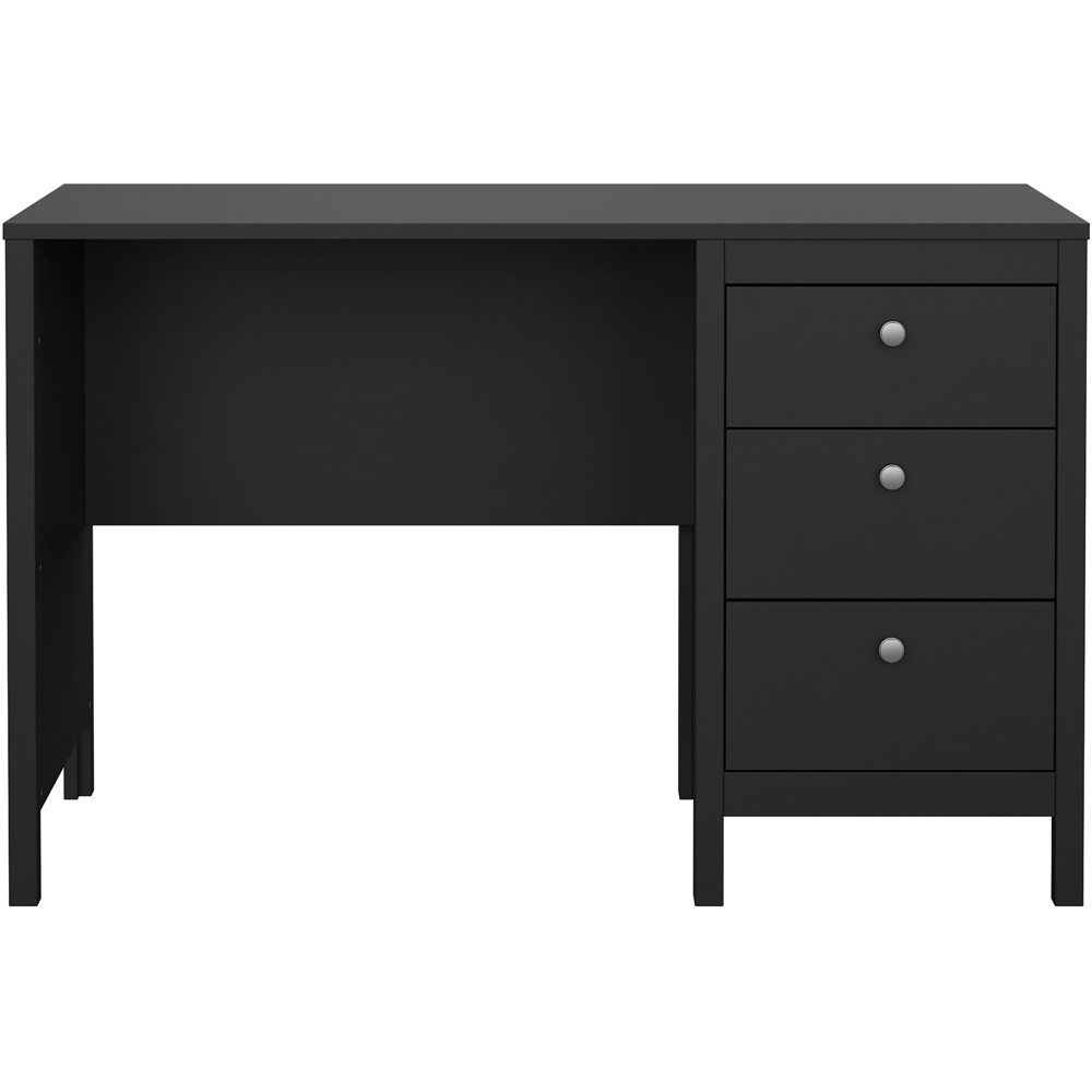 Florence Madrid 3 Drawers Desk Matt Black Image 3