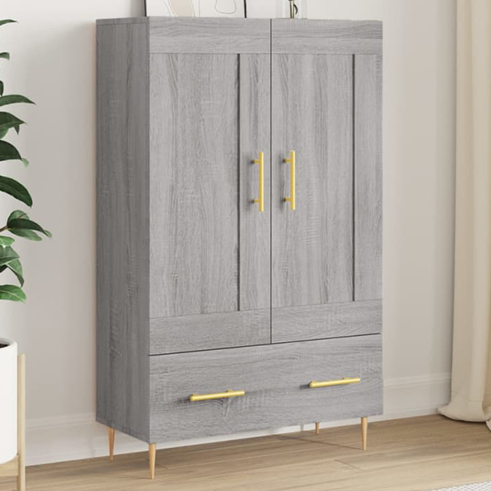 vidaXL 2 Door Single Drawer Grey Sonoma Highboard Image 1