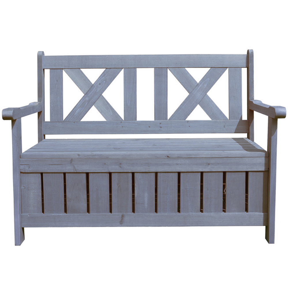 Jack Stonehouse Grey Wooden Storage Bench Image 3