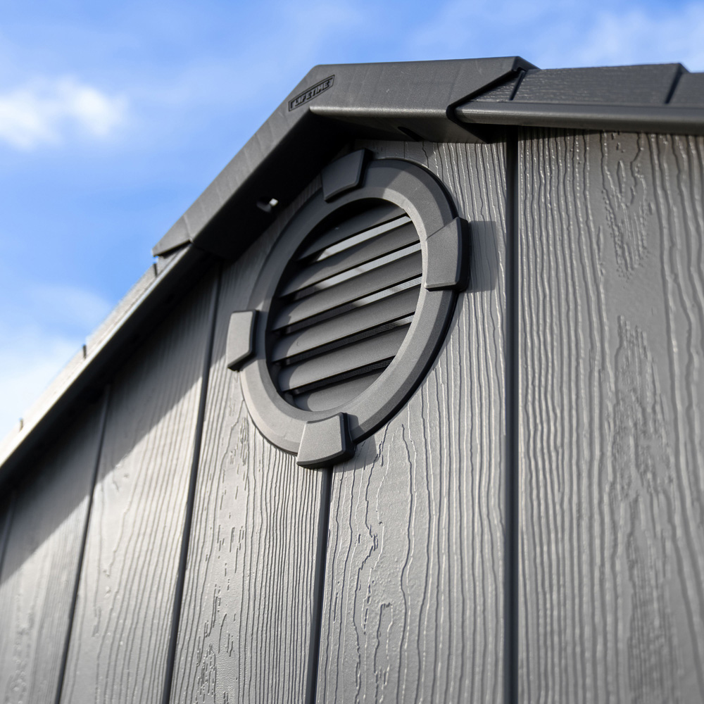 Lifetime Products 15 x 8ft Double Door Dual Entry Grey Garden Storage Shed Image 7