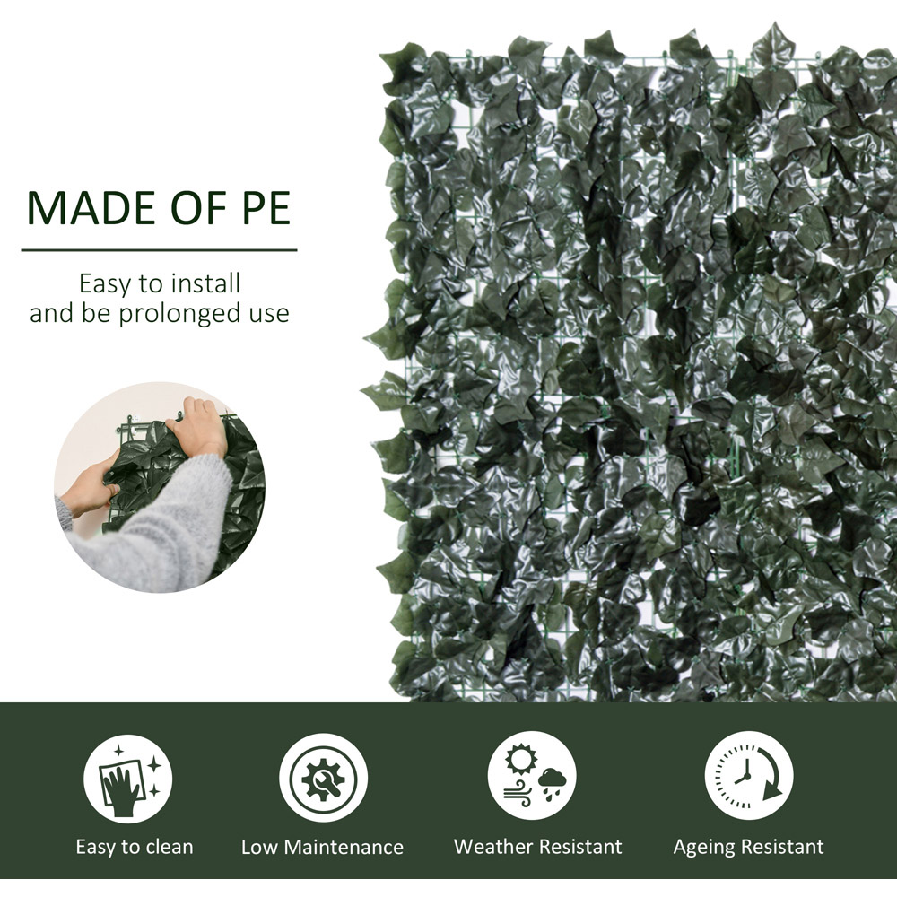 Outsunny 3 x 1.5m Dark Green Artificial Leaf Screening Image 4