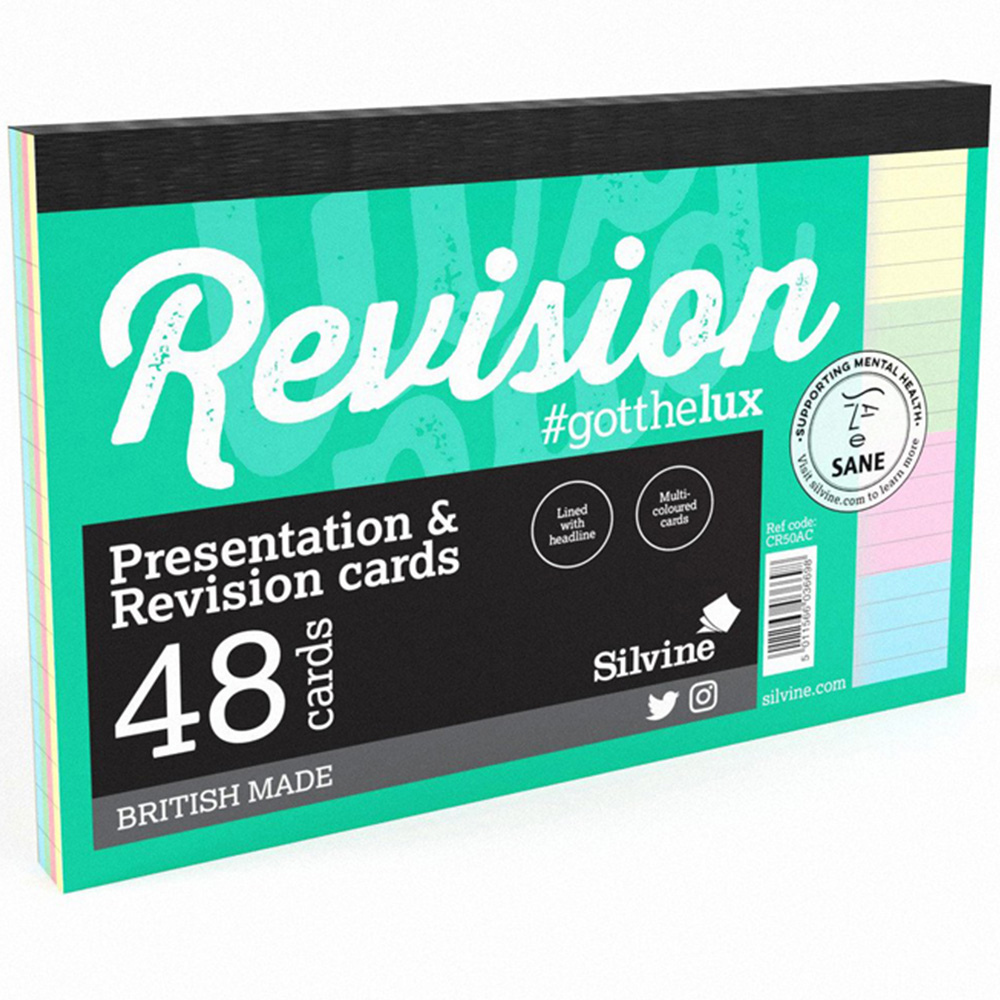 Silvine Multicoloured Revision Cards Notepad Image 2