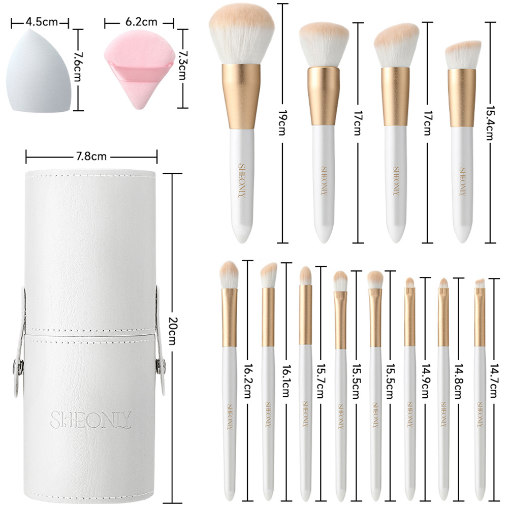 Living and Home Pro Pure White Makeup Brush Set 12 Piece Image 6