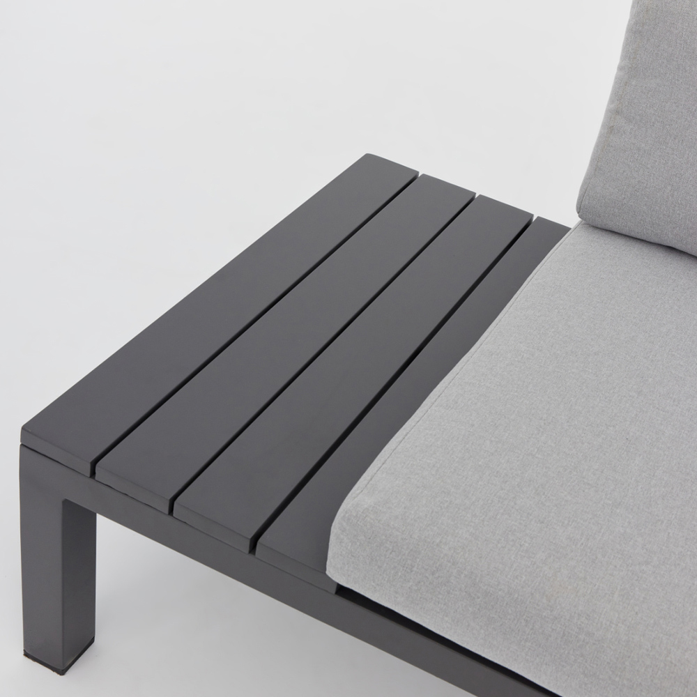 Home Detail Bahila 5 Seater Dark Grey L Shape Garden Sofa Set with Fire Pit Table Image 4