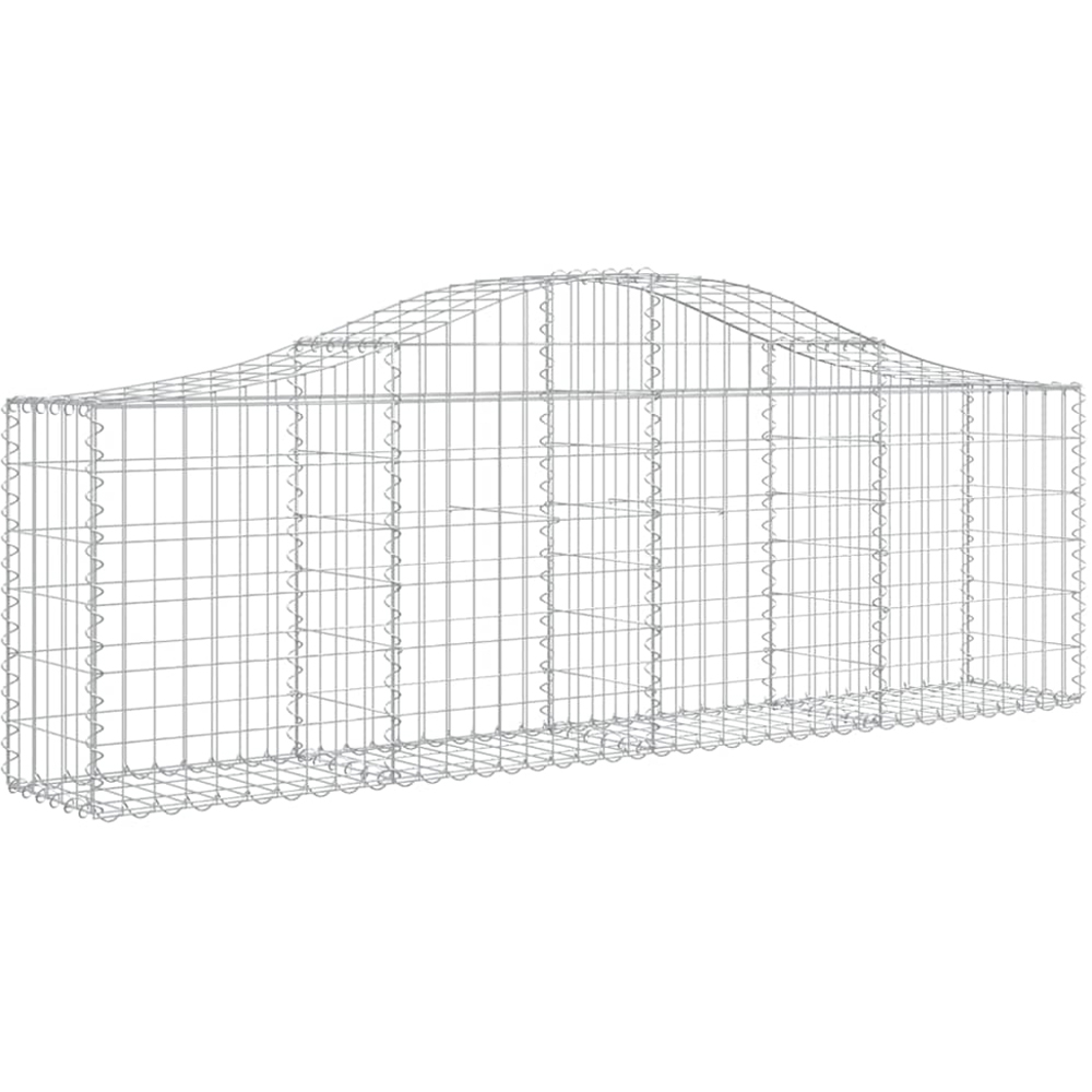 vidaXL Silver Galvanised Iron Gabion Basket 200 x 30 x 60/80cm 2 Pack Image 1