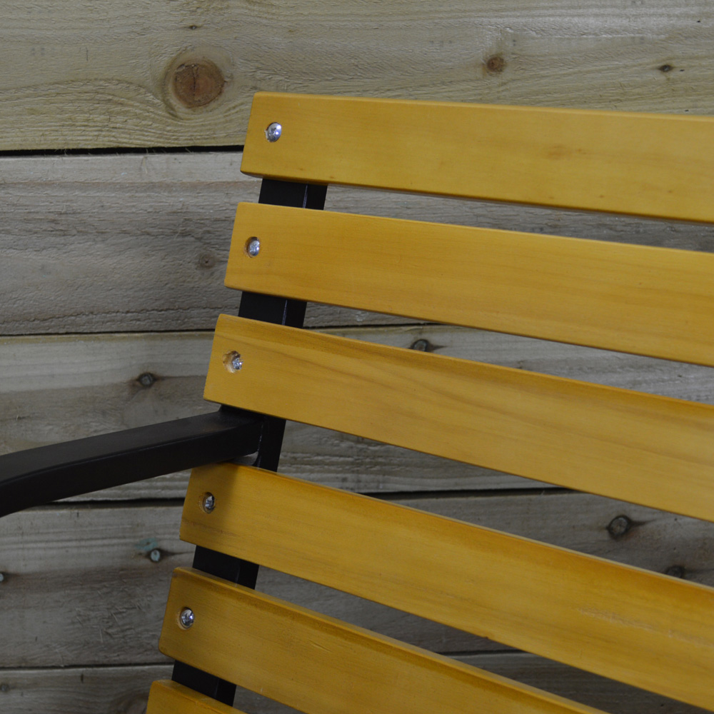 Samuel Alexander 2 Seater Wood and Metal Garden Bench Seat Image 3