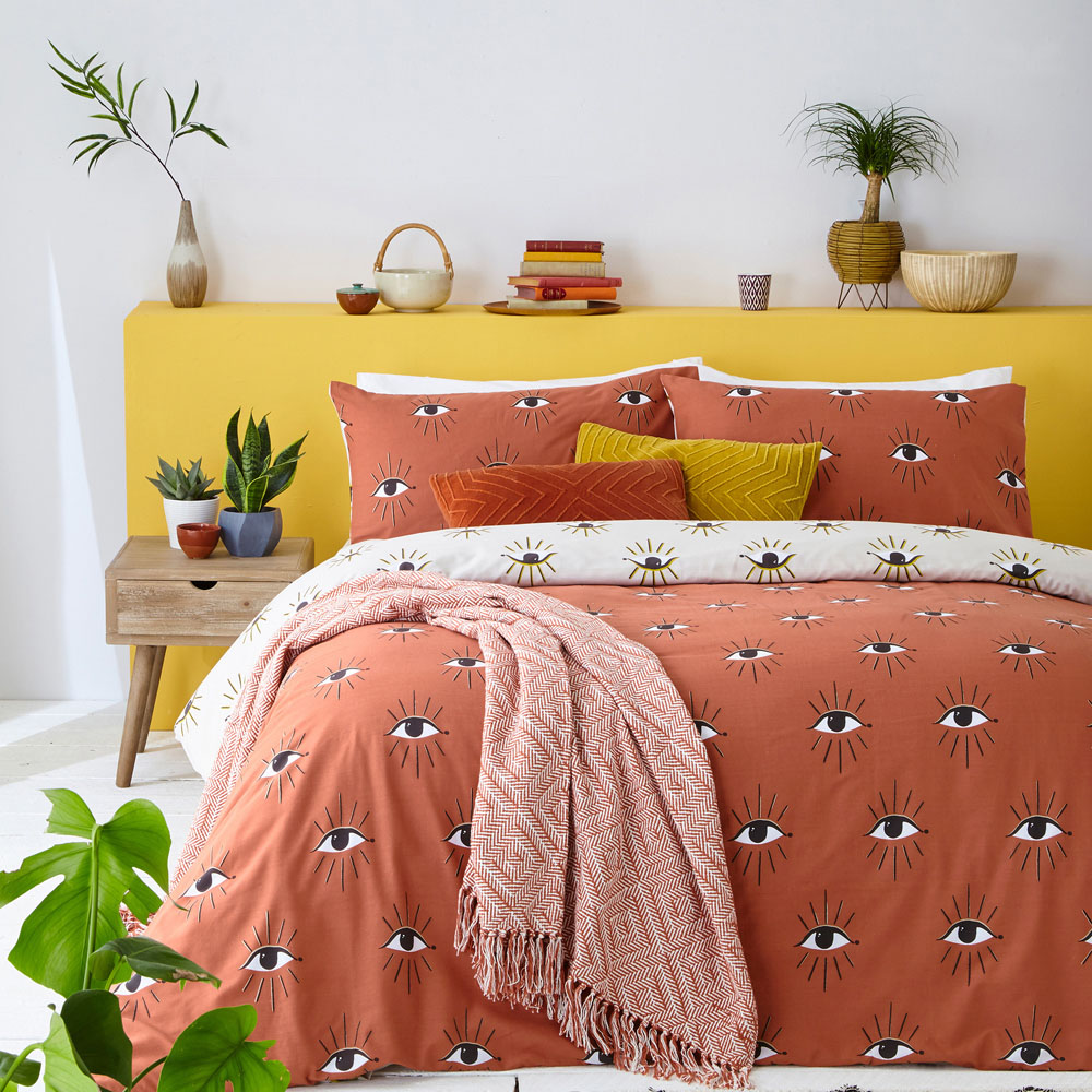 furn. Theia Double Clay Pink Duvet Set Image 4