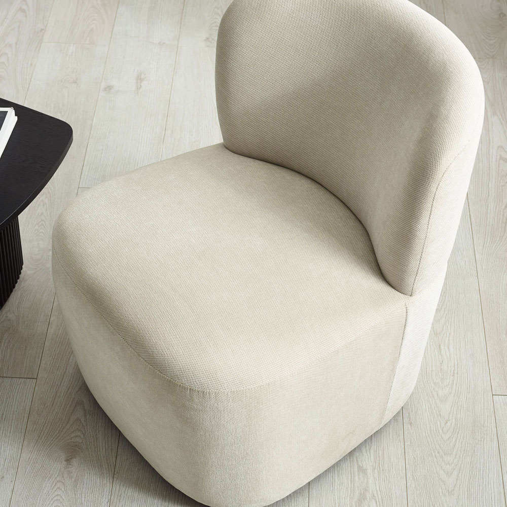 Julian Bowen Lunetta Beige Chenille Armless Accent Chair Image 5