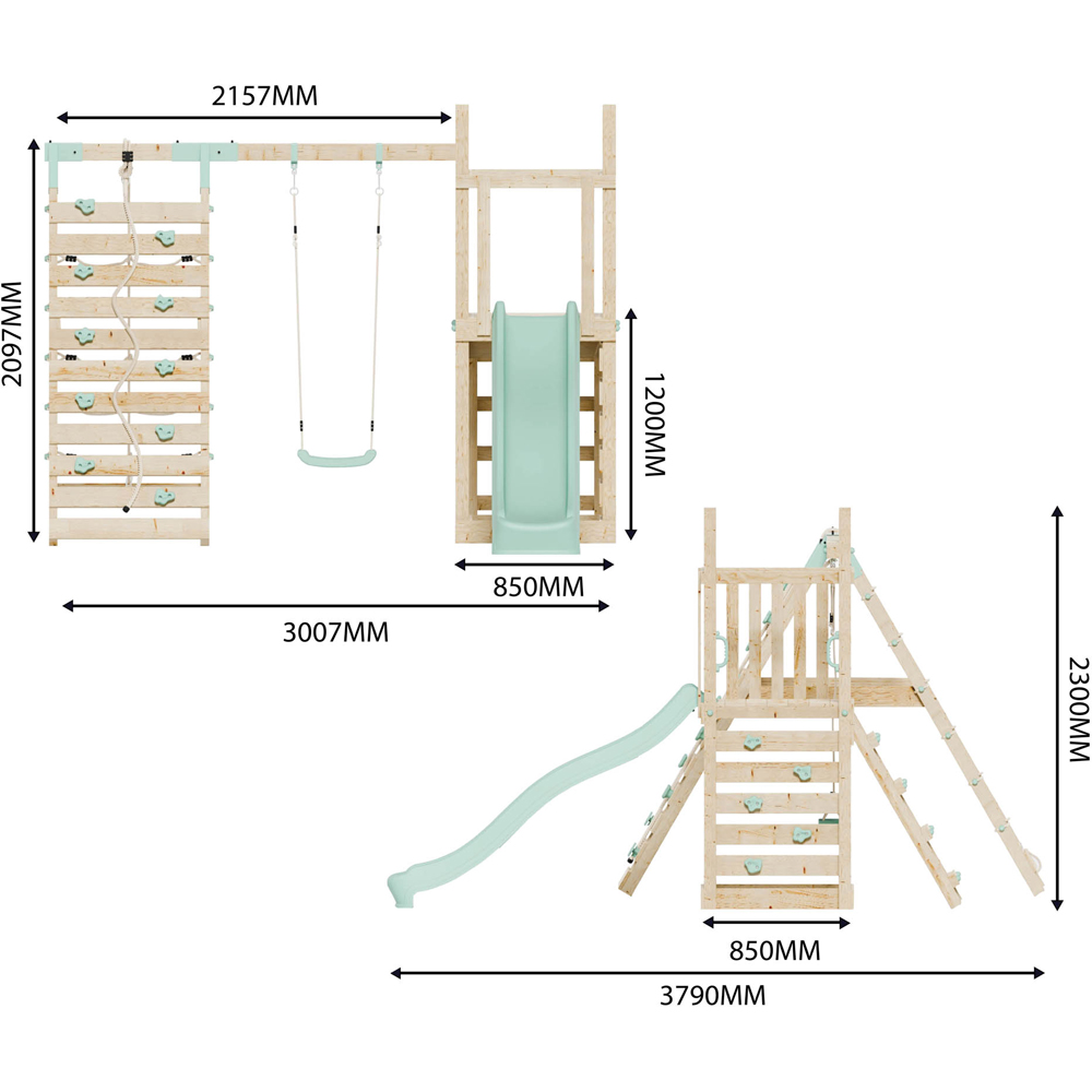 Mercia Mountain Climbing Frame Play Tower with Slide Swing and Climbing Frame Wall Image 9