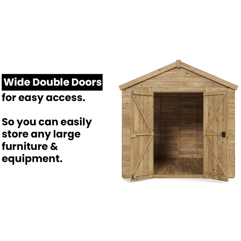 Dunster House Overlord 8 x 12ft Modular Brown Apex Garden Shed Image 3