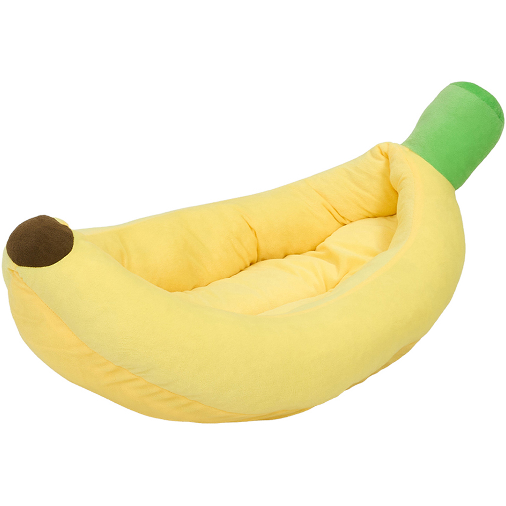 H&O Direct 70 x 45cm Yellow Medium Banana Shape Pet Bed Image 1