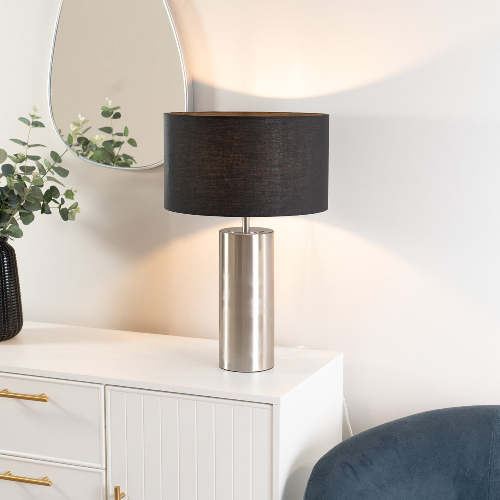 ValueLights Lexy Black Shade Chrome Touch LED Table Lamp Image 2