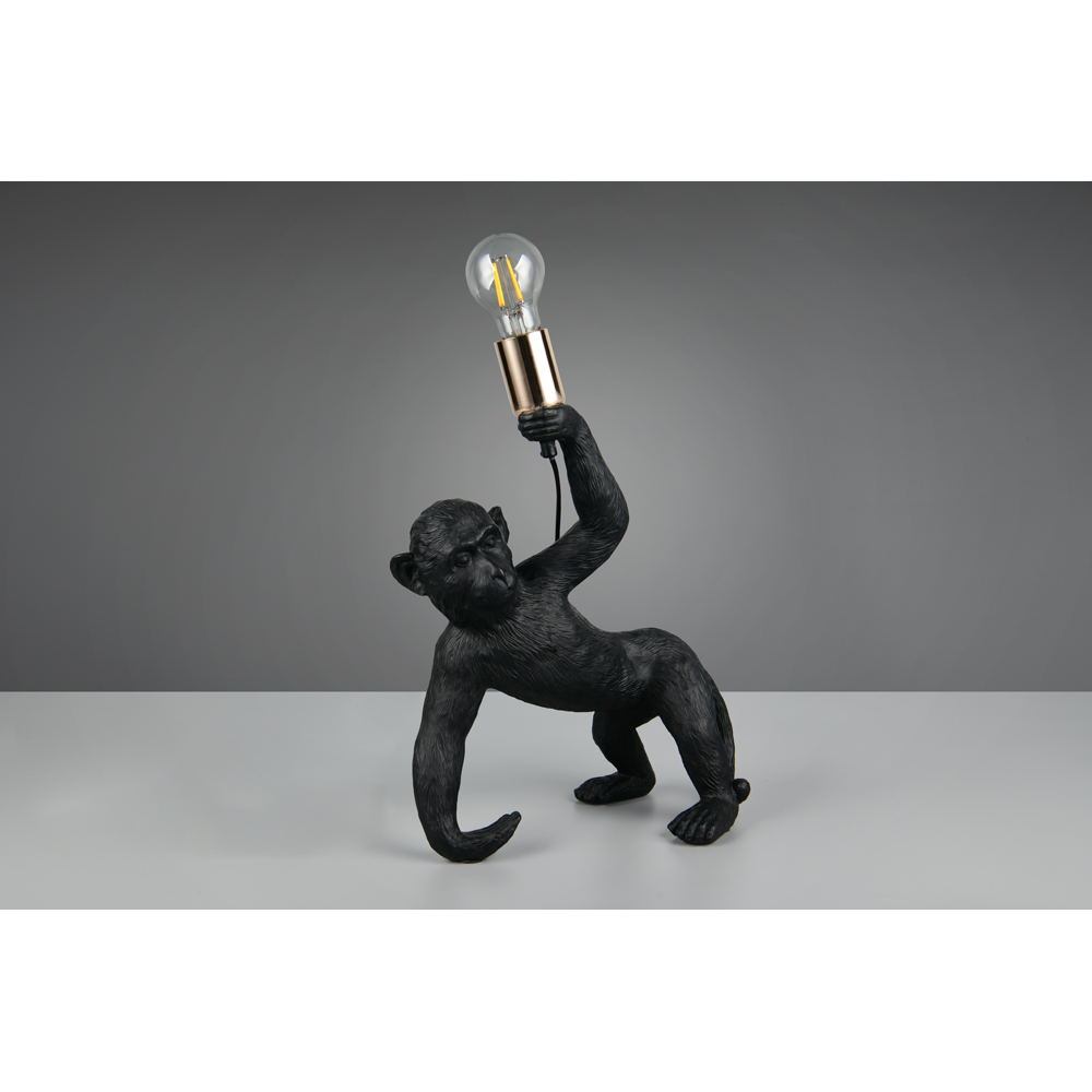 TRIO Bobo Black Monkey Table Lamp Image 3