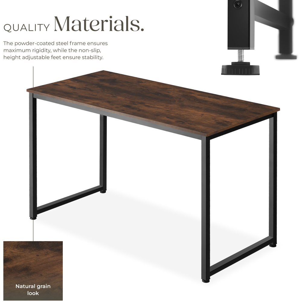 tectake Flint Dark Wood Office Desk 140 x 59 x 76.5cm Image 3