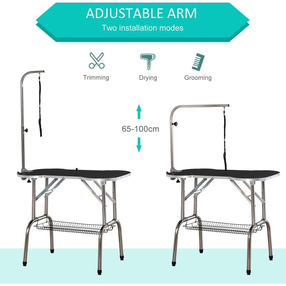 PawHut Metal Foldable Dog Grooming Table Image 5