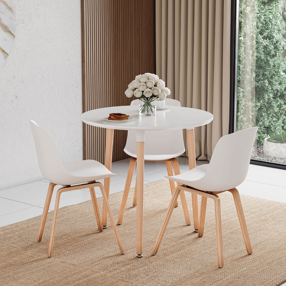 Vida Designs Batley 3 Seater Round Dining Table White Image 5