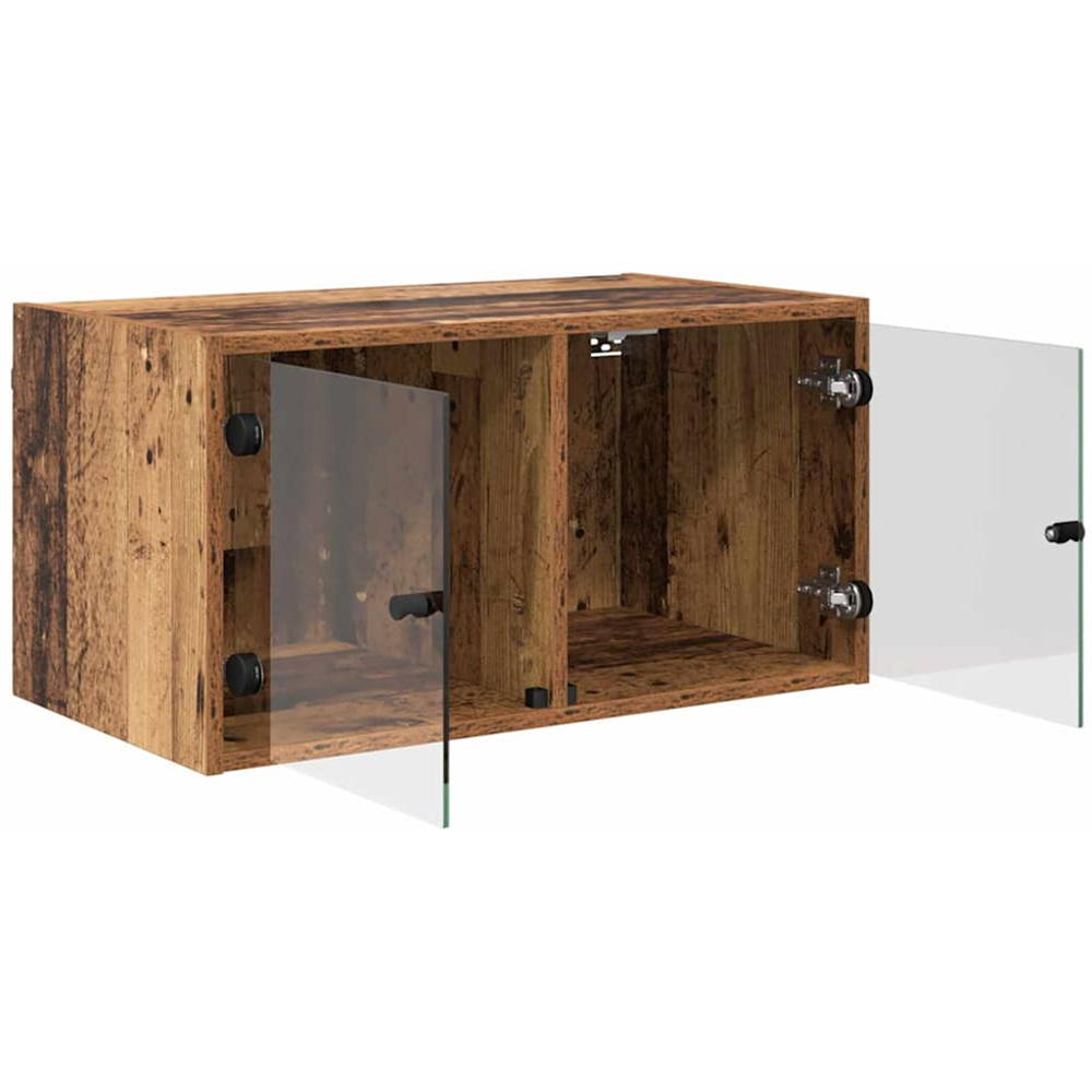 vidaXL 2 Glass Door Old Wood Wall Cabinet Image 5