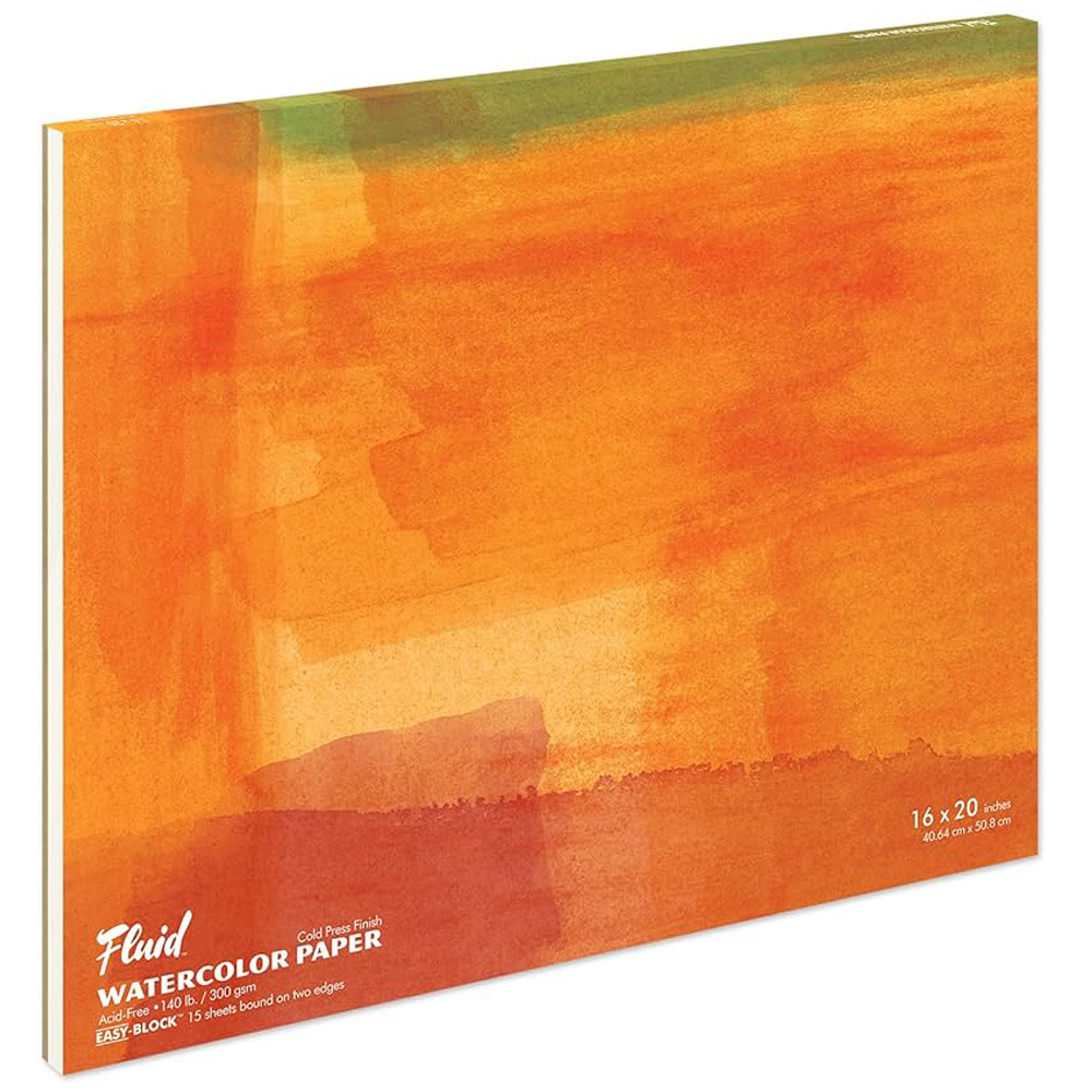 Speedball Fluid White Cold Press Watercolour Paper Block 16 x 20inch Image 1
