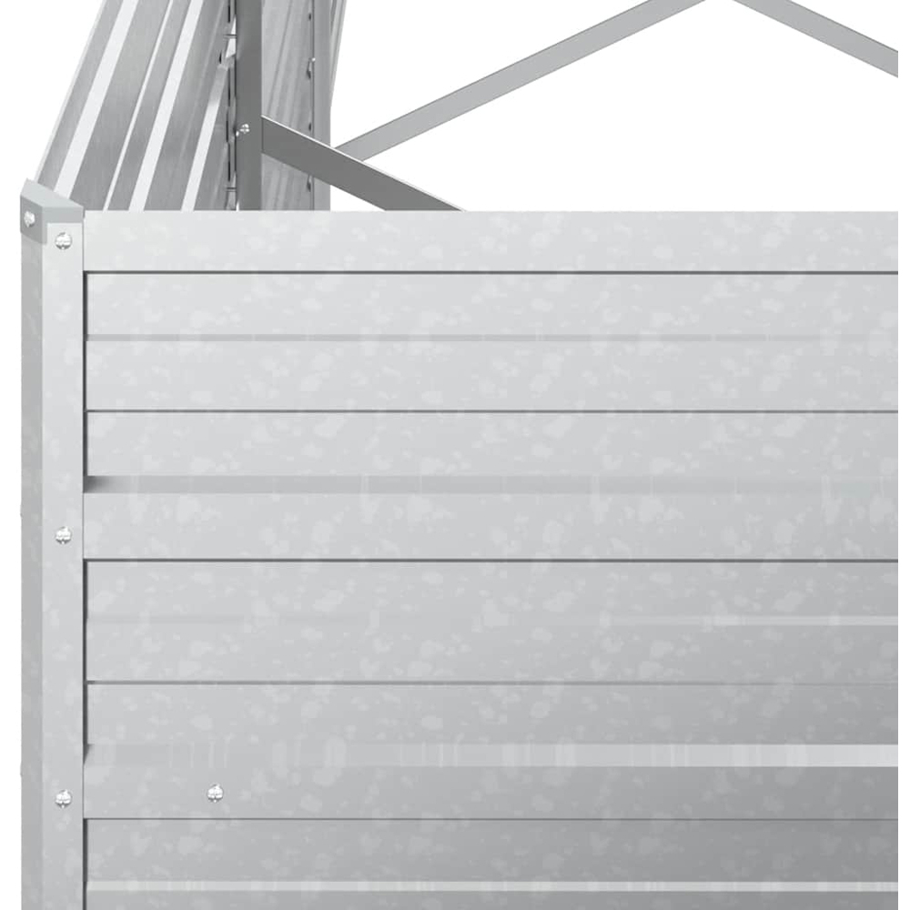 vidaXL Silver Galvanised Steel Raised Garden Bed 400 x 80 x 45cm Image 5