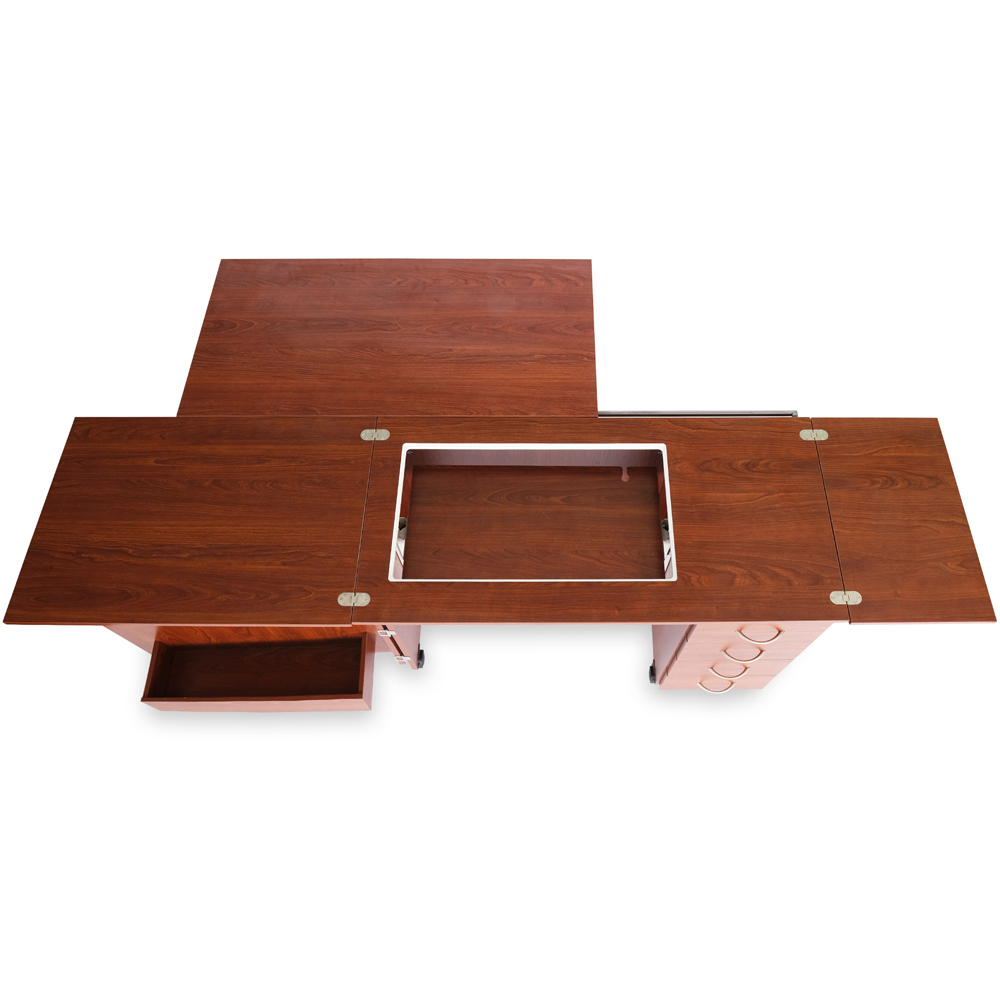 Arrow Cabinets Harriet 305 4 Drawer Teak Fold-Away Sewing Cabinet Image 4