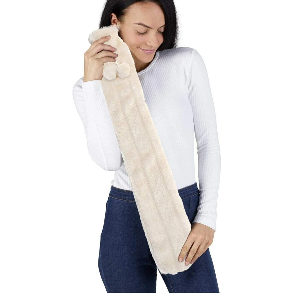 Marco Paul Cream Plush Cover Bed Warmer Hot Water Bottle 2L Image 3