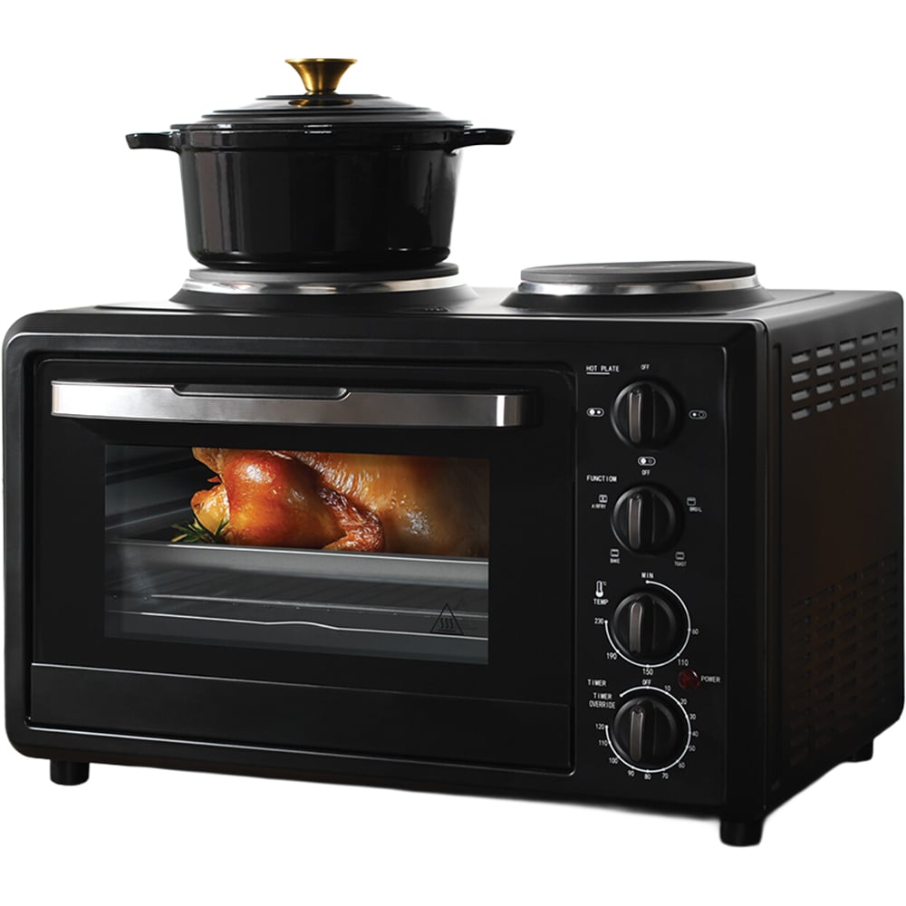 Kitchen Master 32L Mini Oven with Hobs Black Image 1