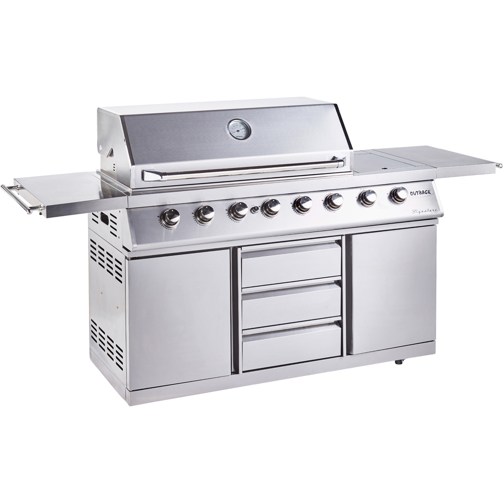 Outback Signature II 6 Burner Hybrid Gas Barbecue with Side Burner and Multi Cooking Surface Image 3