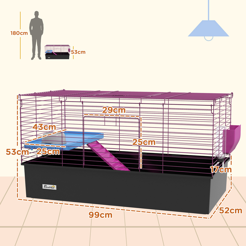 PawHut Black Small Animal Cage 53 x 52 x 99cm Image 7