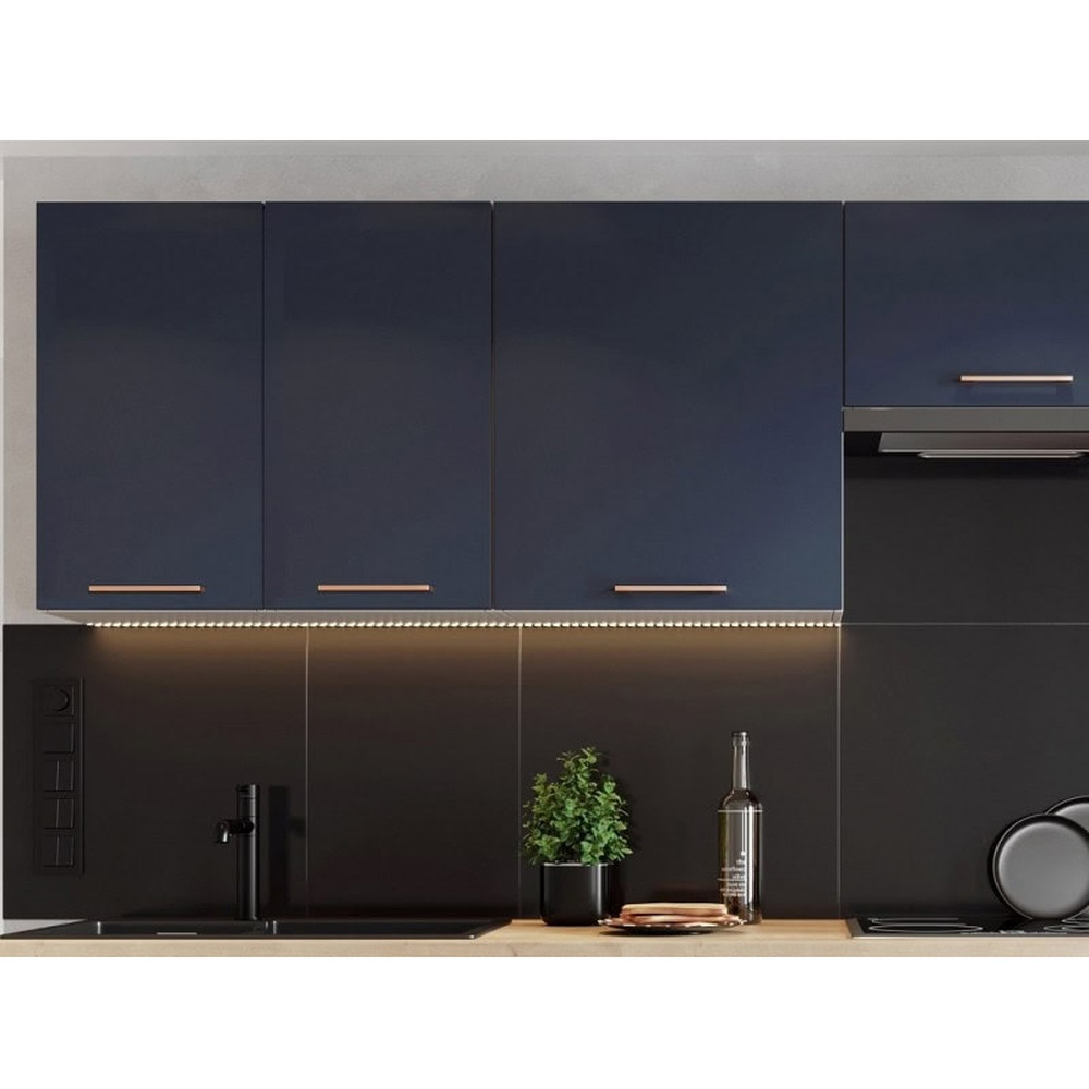 Impact Furniture Nora 2 Door Dark Navy Kitchen Wall Cabinet Unit 800mm Image 2