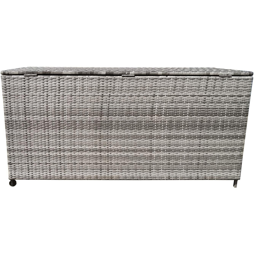 Malay Deluxe New Hampshire Grey Rattan Effect Cushion Storage Box Image 3