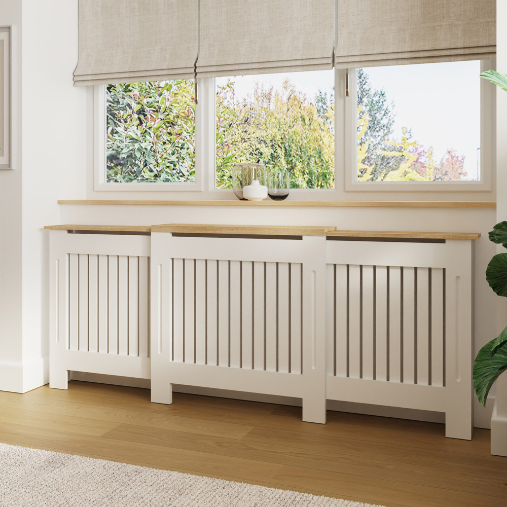 GFW Longslow White Adjustable Radiator Cover Image 2