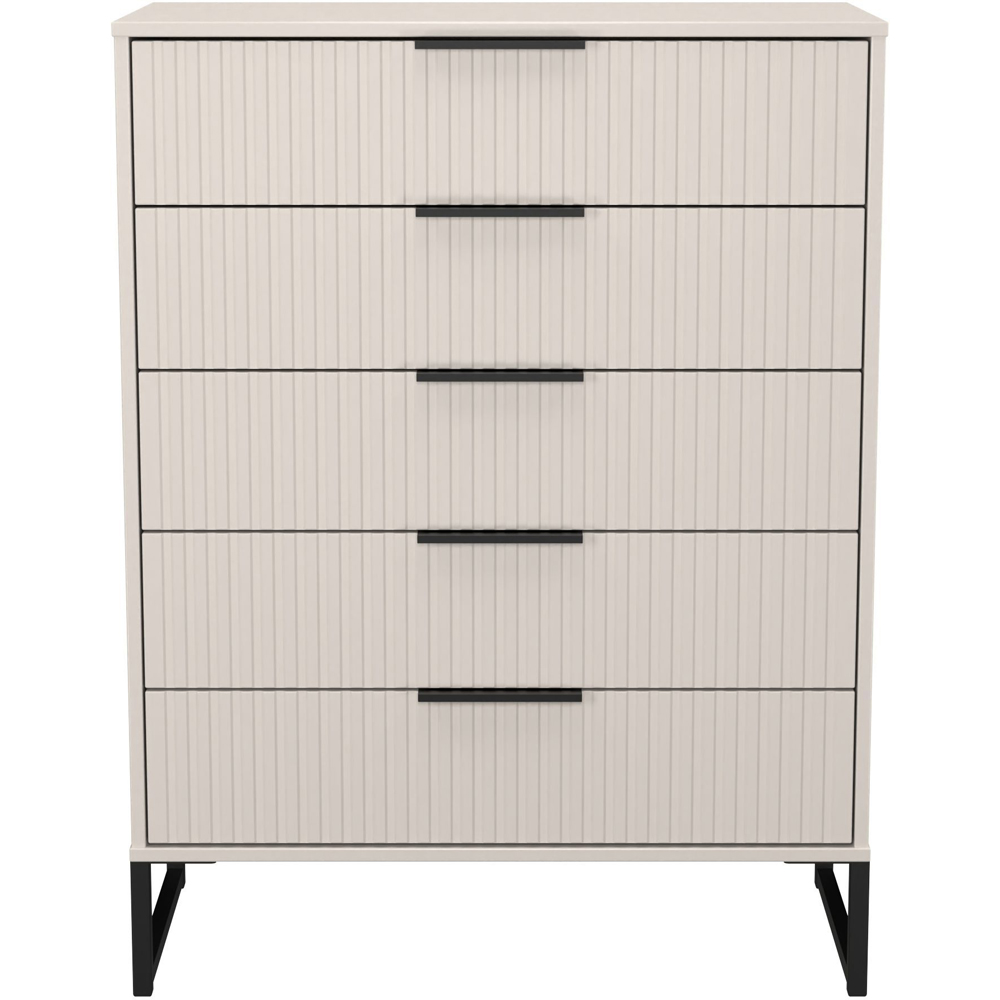 Crowndale Fluted 5 Drawer Kashmir Matt Chest of Drawers Ready Assembled Image 2