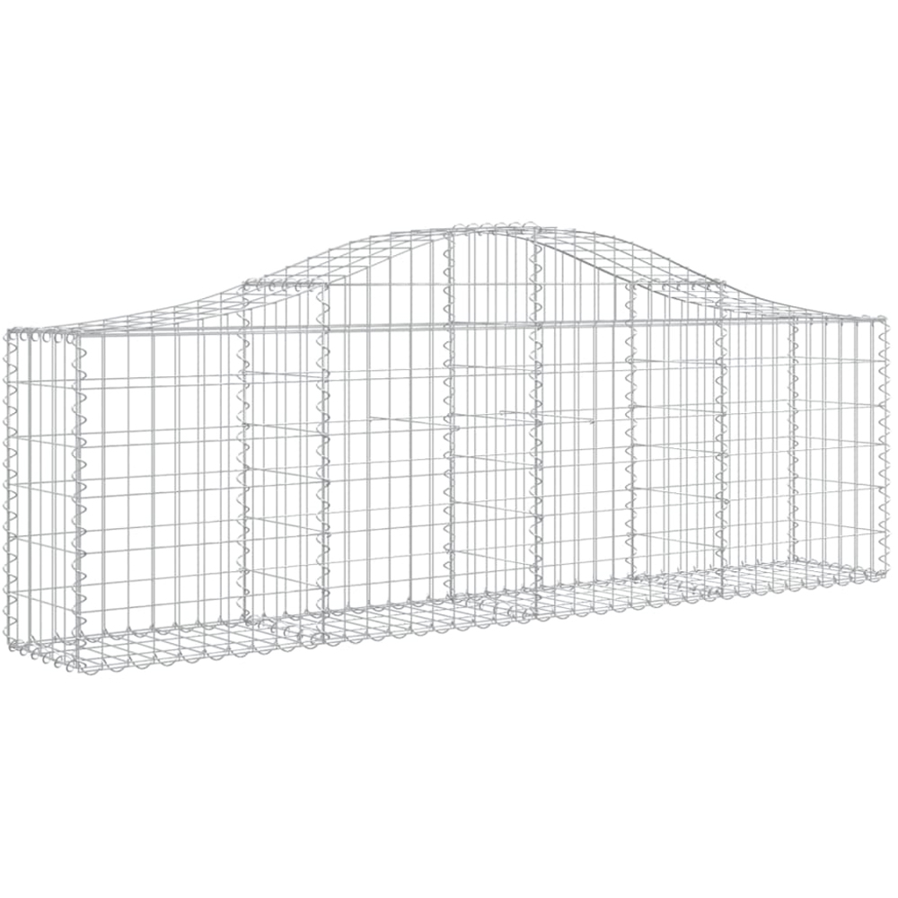 vidaXL Silver Galvanised Iron Arched Gabion Basket 200 x 30 x 60/80cm 13 Pack Image 1