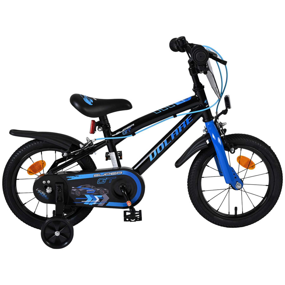 Volare Super GT Kids 14 inch Blue Bike with Stabilisers Image 6
