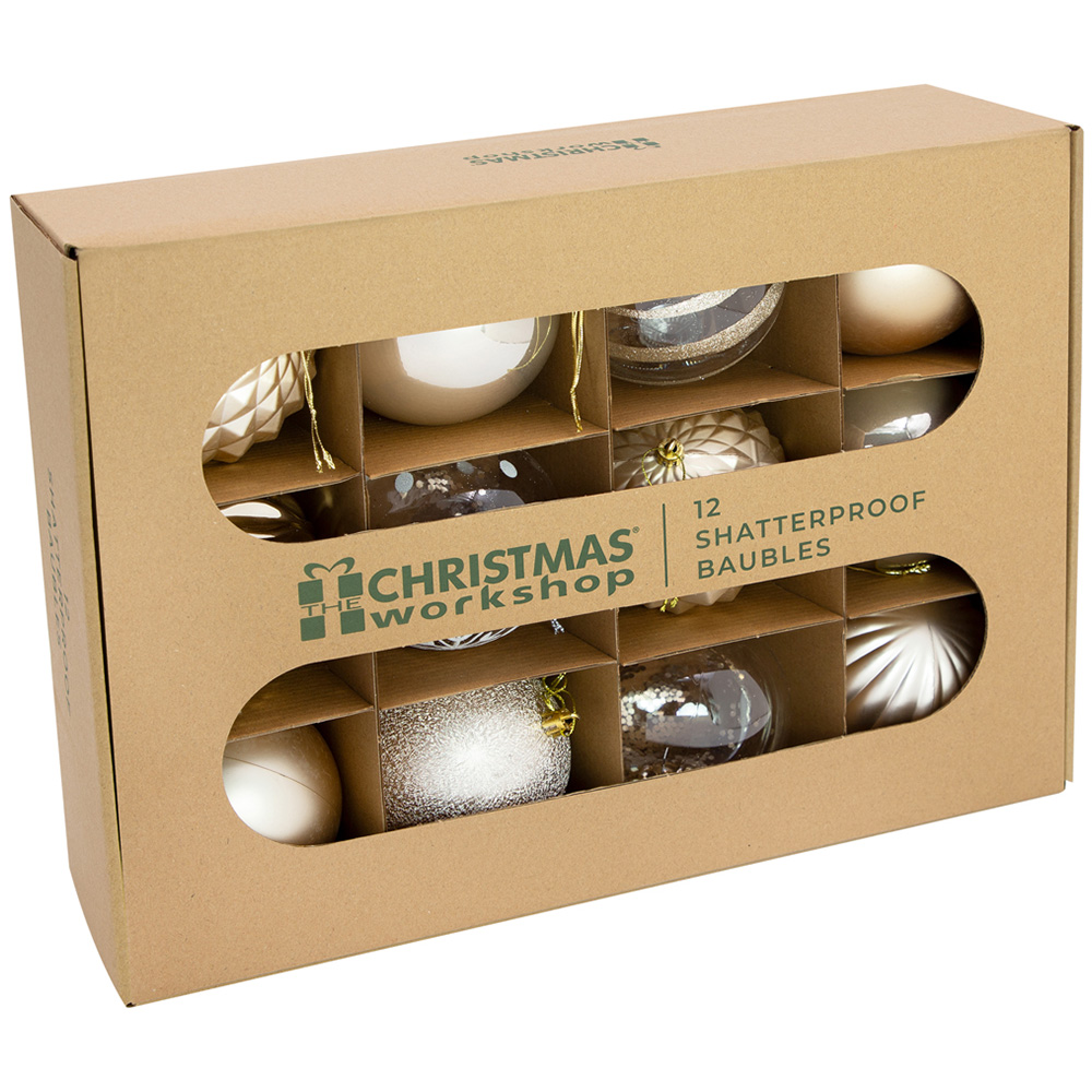 The Christmas Workshop Gold Shatterproof Bauble 12 Pack Image 3