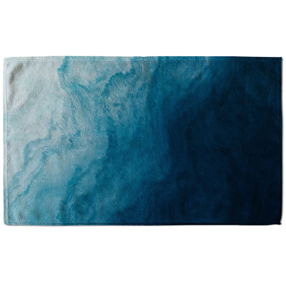 Benjamin Tate Design Abstract Fluid Blue Bath Towel Image 1