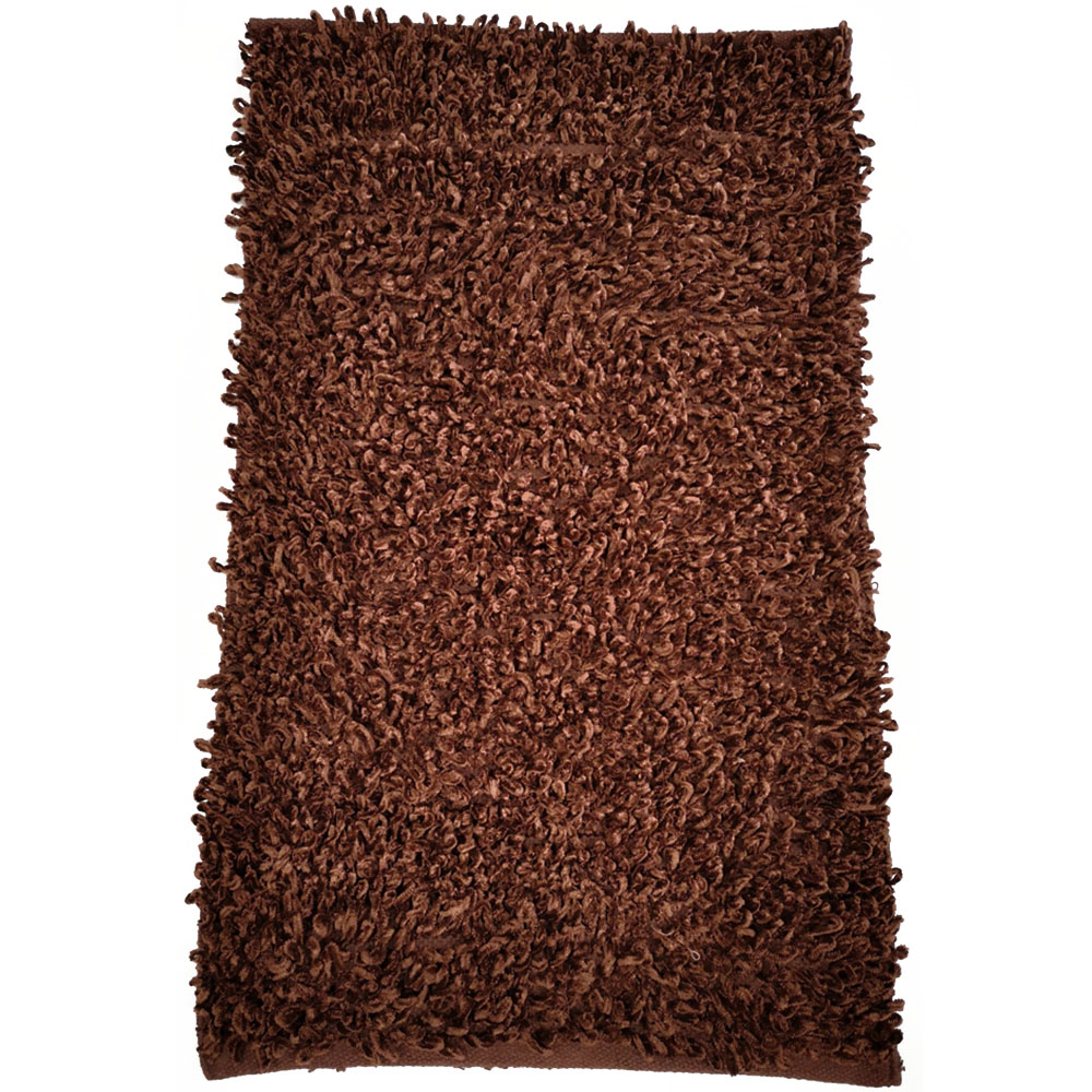 Rapport Home Oxford Brown Shaggy Super Absorbent Rug 88 x 55cm Image 1
