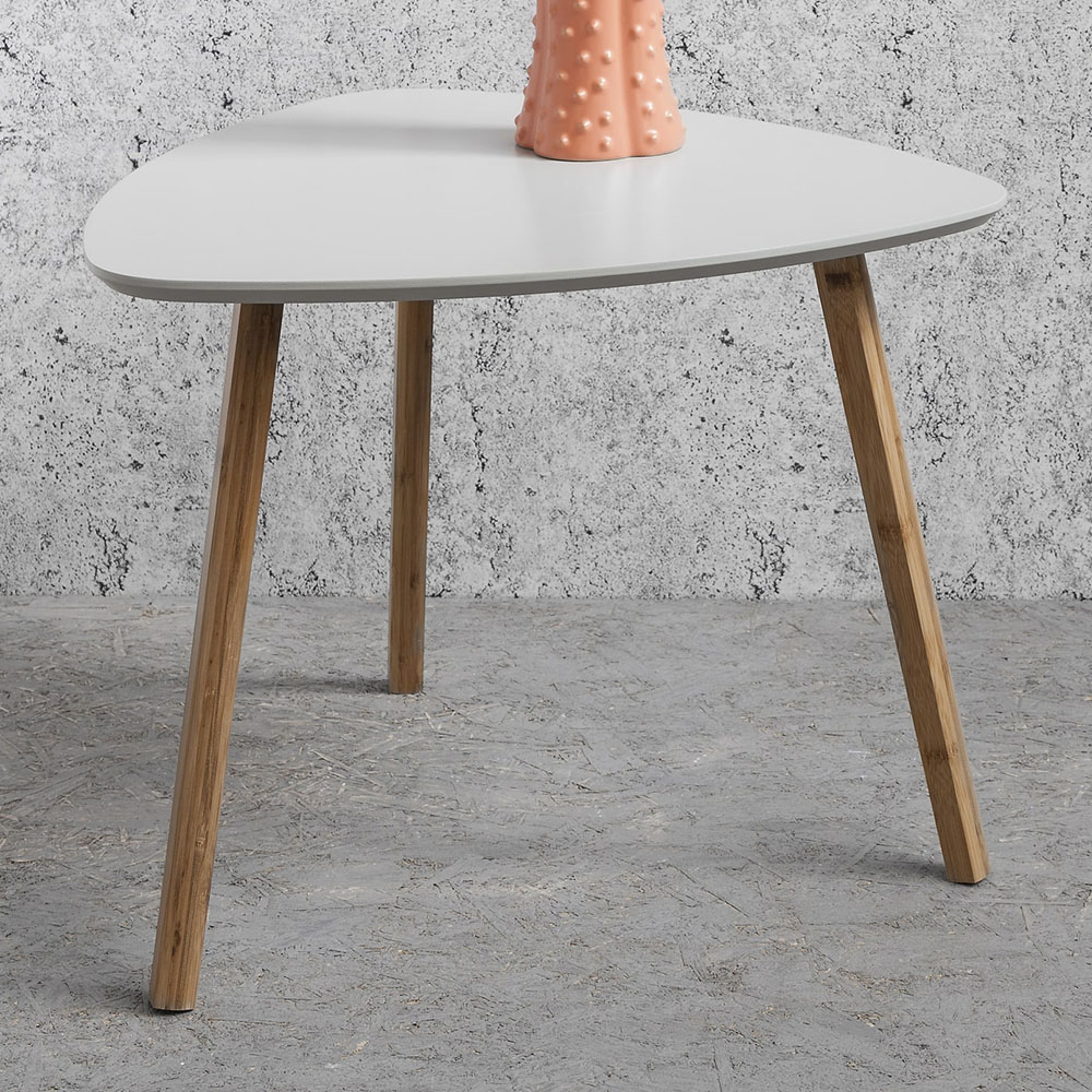 Noa and Nani Malme Light Grey and Natural Pine Side Table Image 1