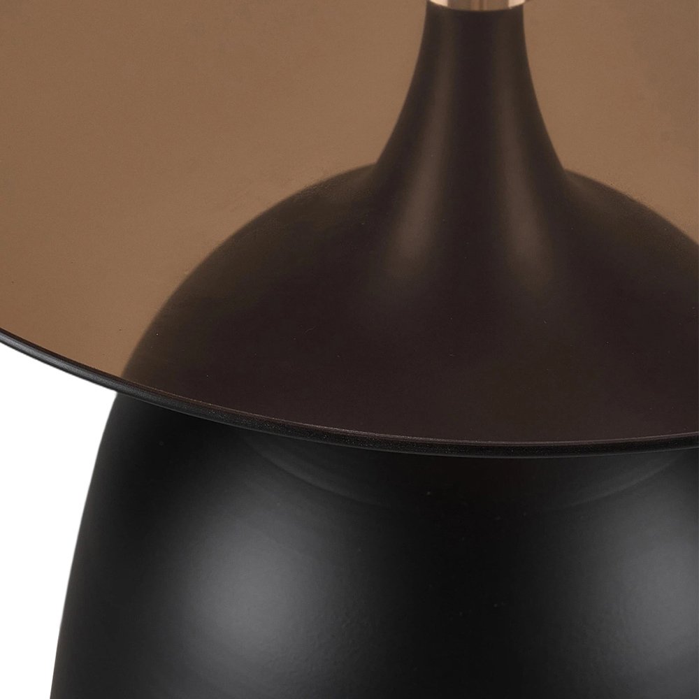 Living and Home Black Round Glass Bell Shaped Base Side Table Image 4