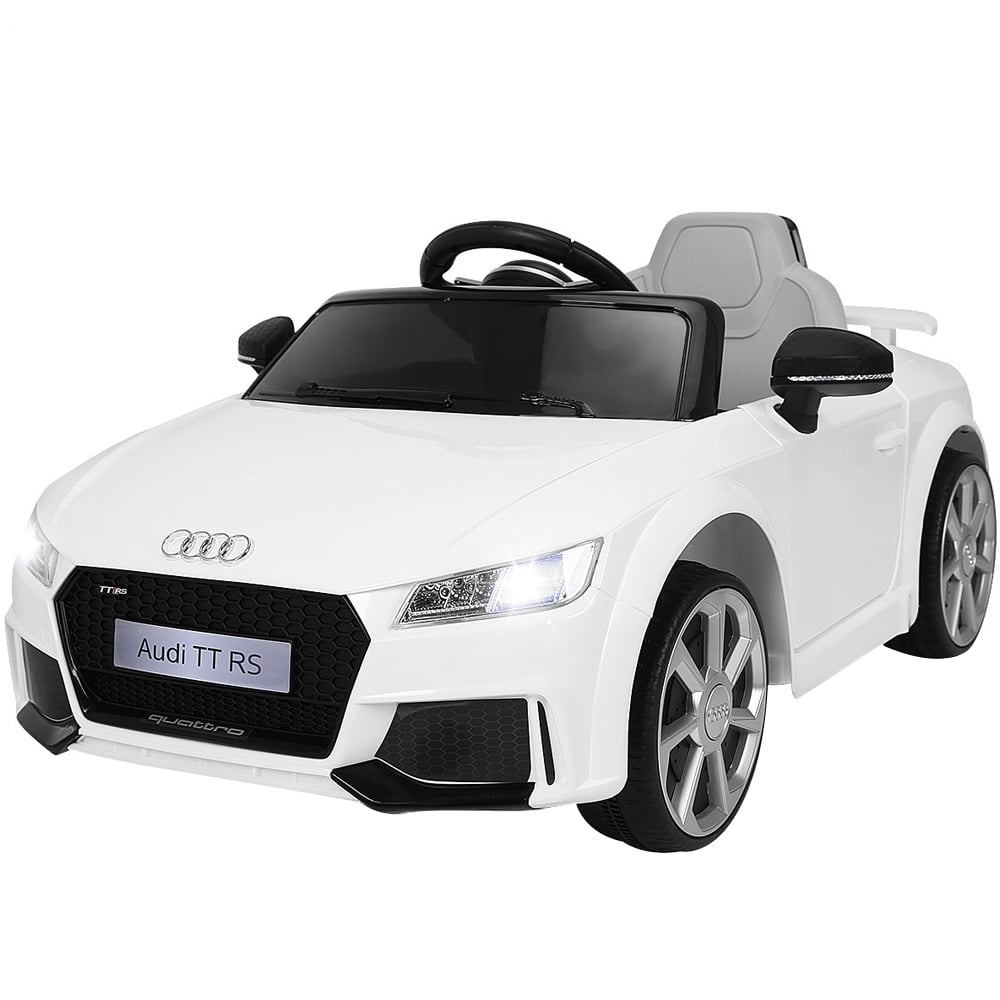 Costway Kids White Licensed Audi TTRS Ride On Car with 2 Motors and MP3 Music 12V Image 1