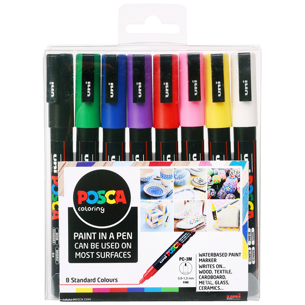 Uni-ball Posca Colouring Fine Marker Pens 8 Pack Image
