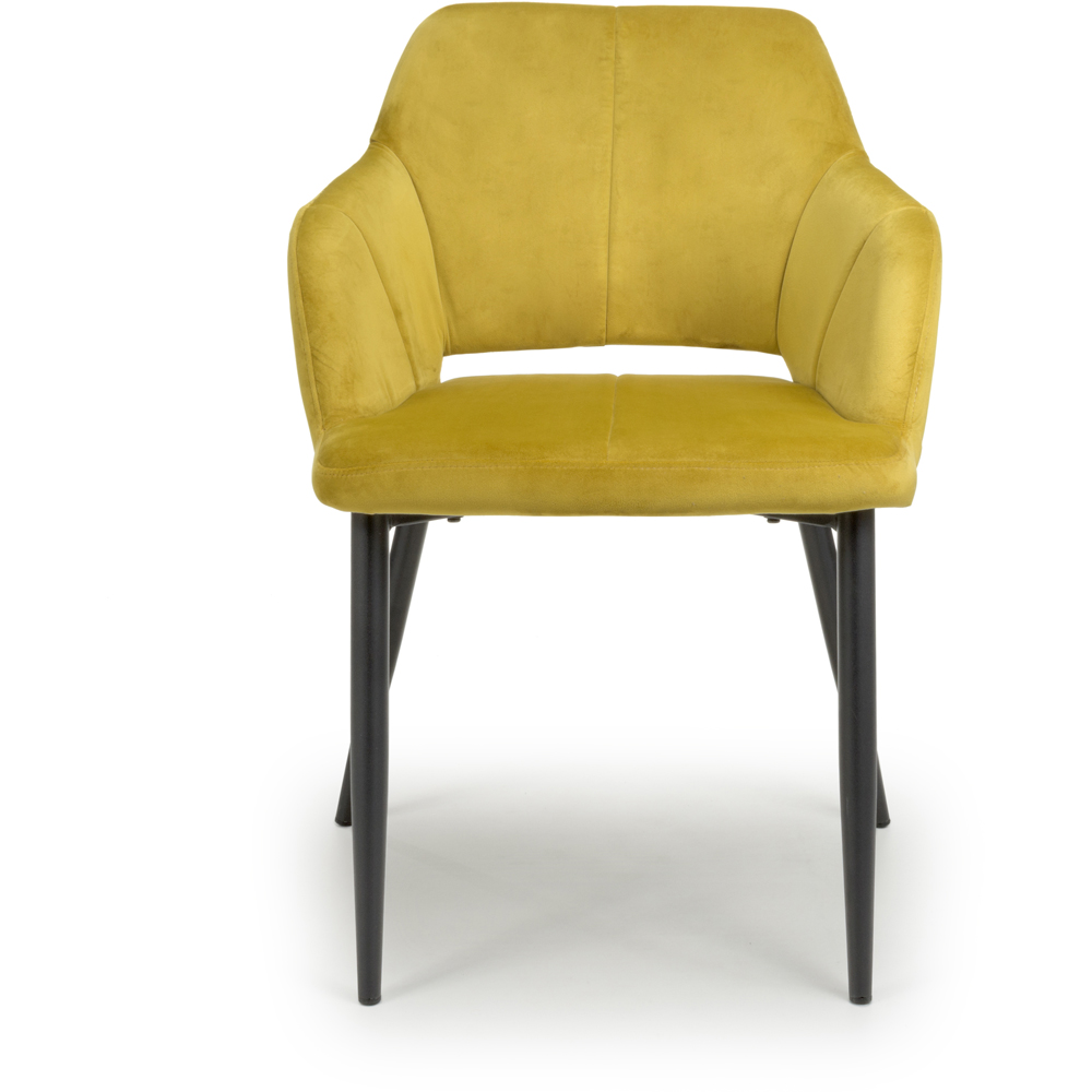 Nero Set of 2 Lime Gold Brushed Velvet Dining Chair Image 6