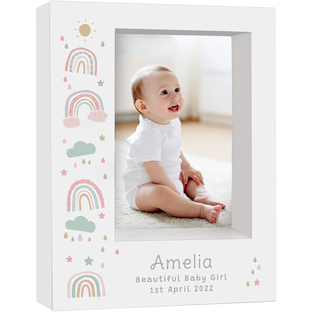 Personalised Memento Rainbow Box Photo Frame 5 x 7inch Image 1