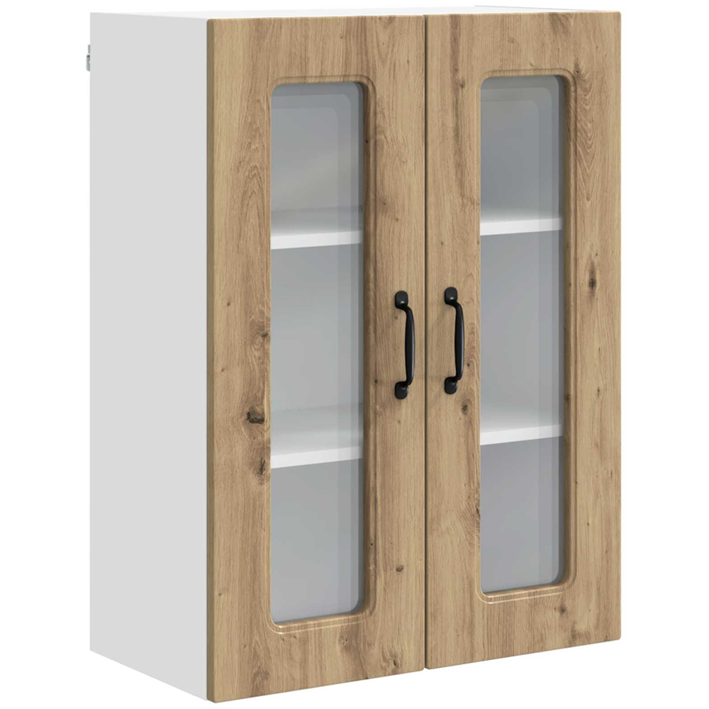 vidaXL 2 Glass Door Artisan Oak Kitchen Wall Cabinet Image 2