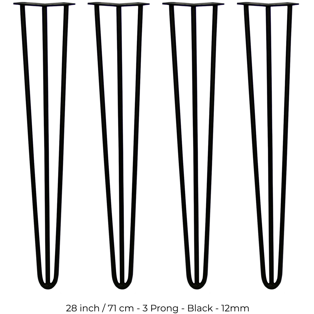 MonsterShop 3 Prong Black Hairpin Leg 711mm 4 Pack Image 5