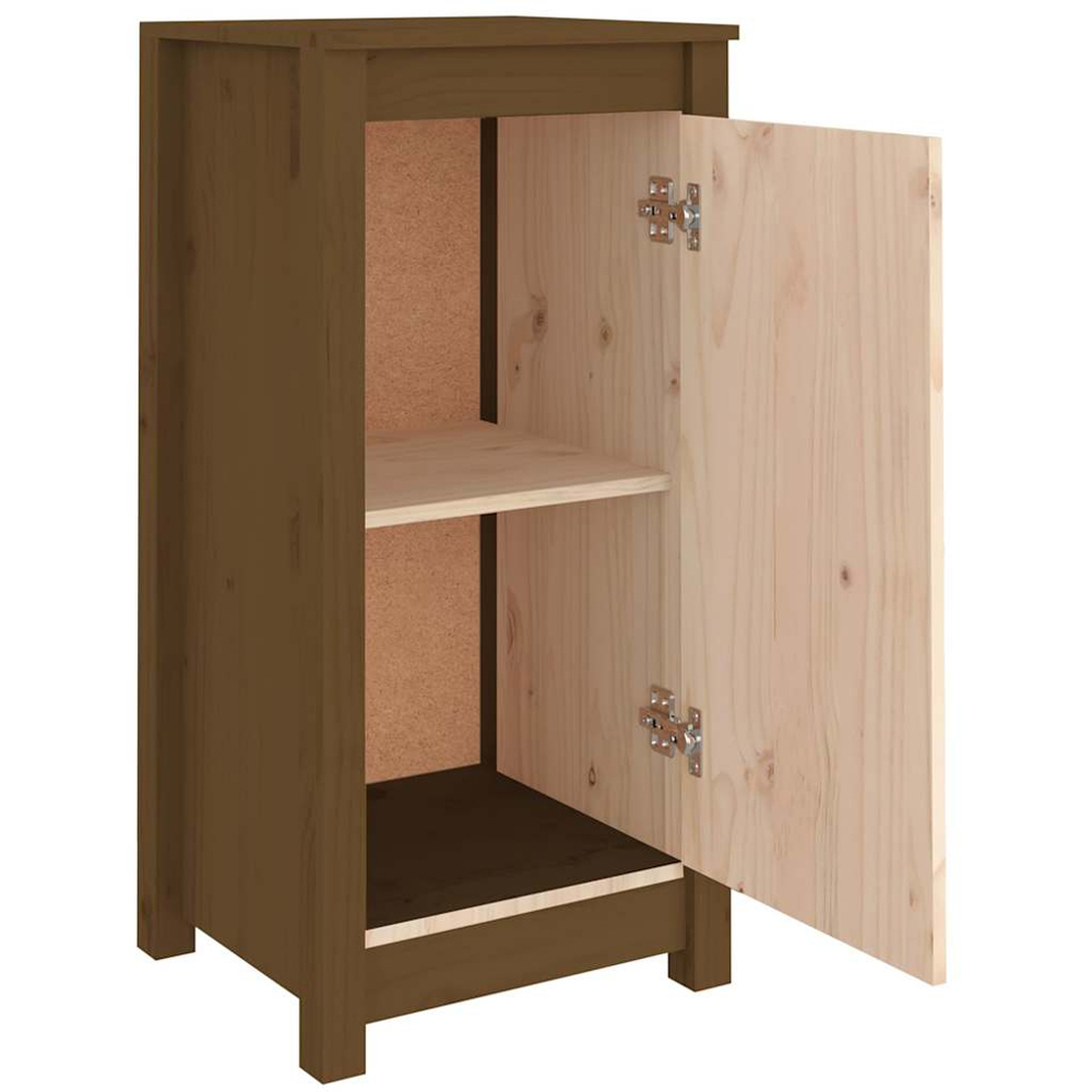 vidaXL Single Door Honey Brown Solid Pine Wood Sideboard Image 4