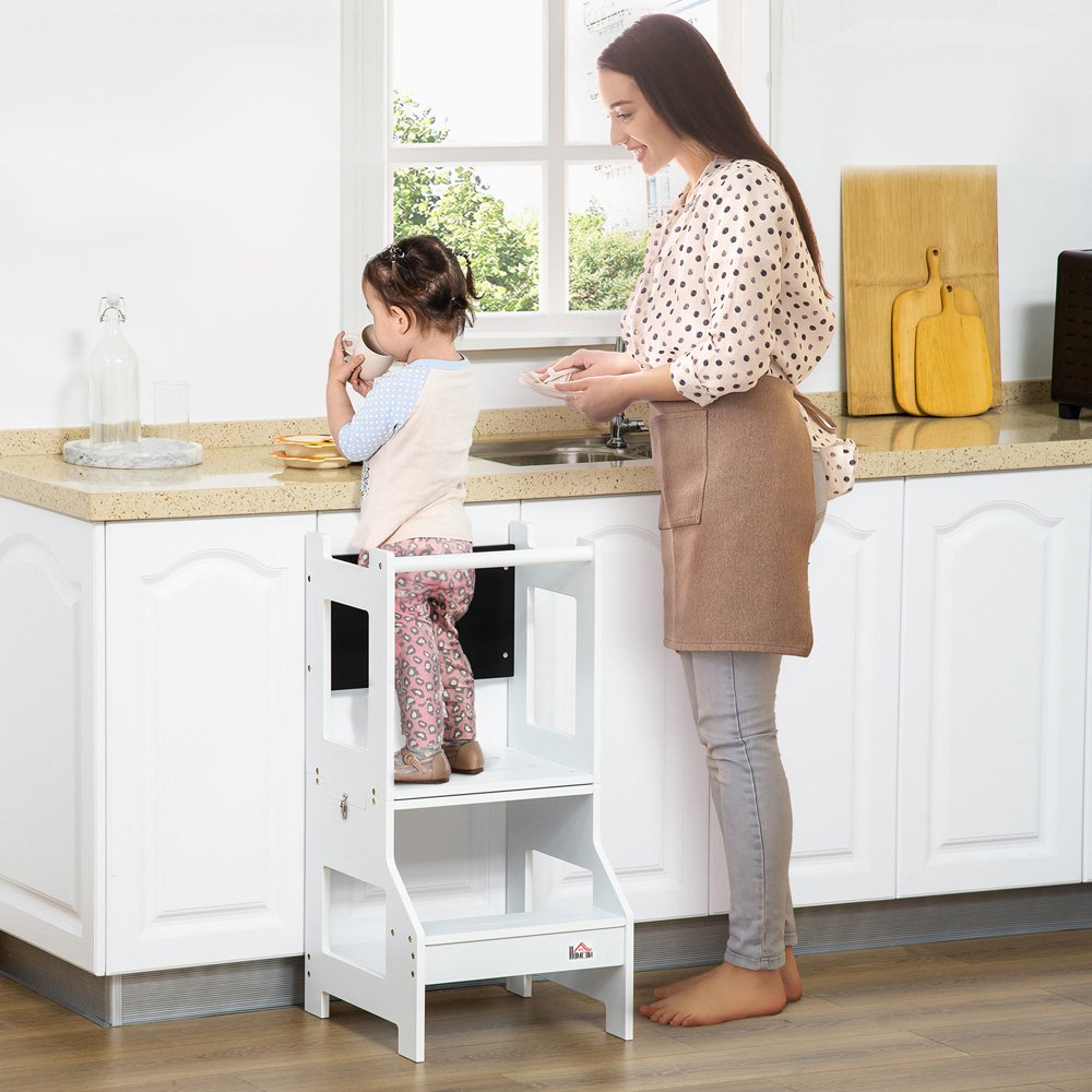 Tommy Toys 2 in 1 White Kids Kitchen Step Stool Image 3
