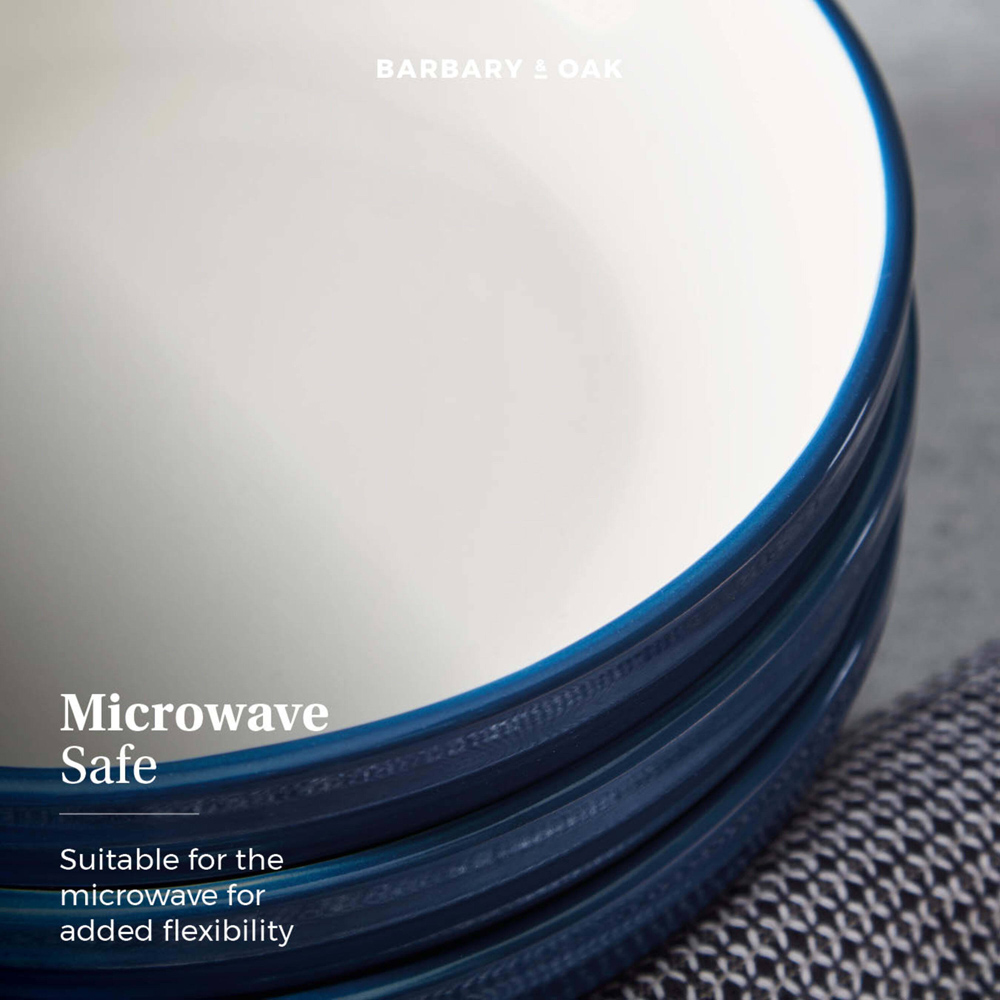 Barbary and Oak Set of 4 Limoges Blue Pasta Bowls Image 5